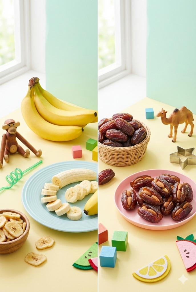 Banana vs Dates for Kids Energy